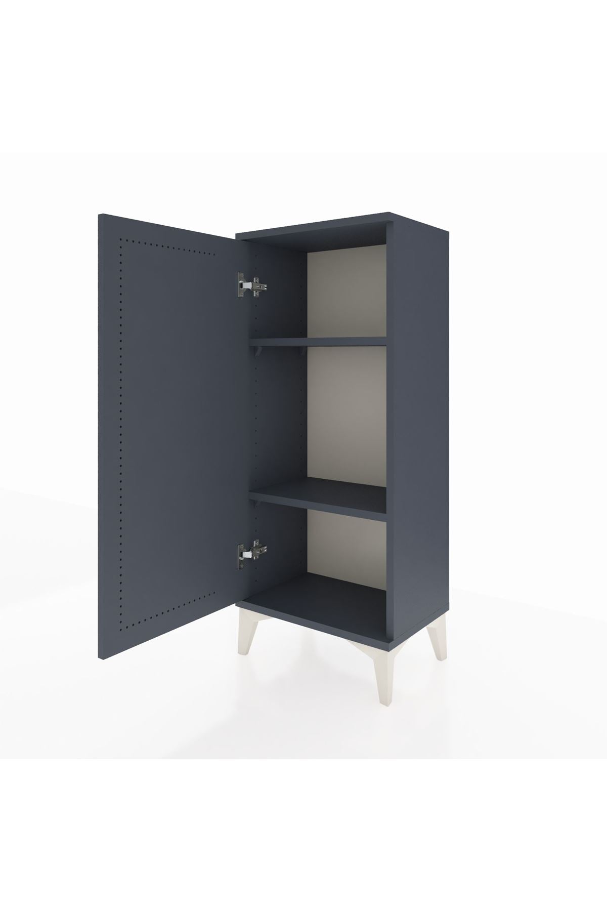 Arges Komodin 2 Raflı Tek Kapaklı 44x30x106 Antrasit-Antrasit