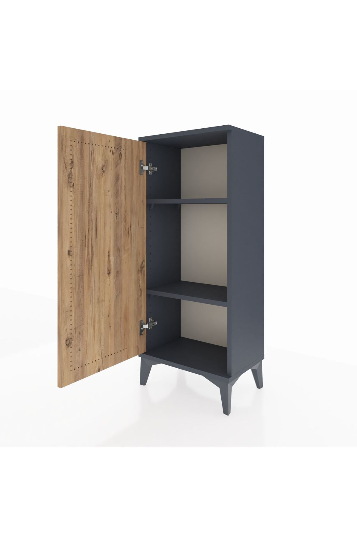 Arges Komodin 2 Raflı Tek Kapaklı 44x30x106 Antrasit-Çam