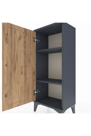 Arges Komodin 2 Raflı Tek Kapaklı 44x30x106 Antrasit-Çam