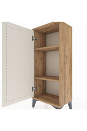 Arges Komodin 2 Raflı Tek Kapaklı 44x30x106 Çam-Aytaşı