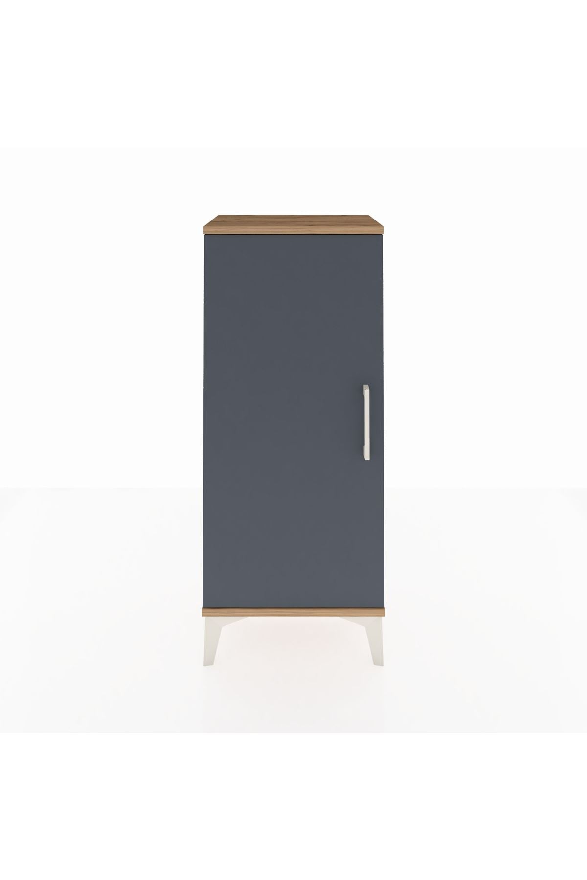 Arges Komodin 2 Raflı Tek Kapaklı 44x30x106 Çam-Antrasit