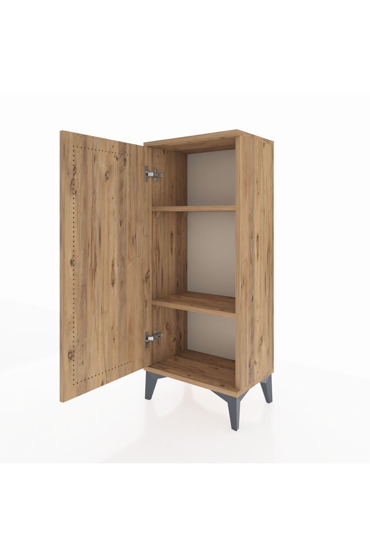 Arges Komodin 2 Raflı Tek Kapaklı 44x30x106 Çam-Çam