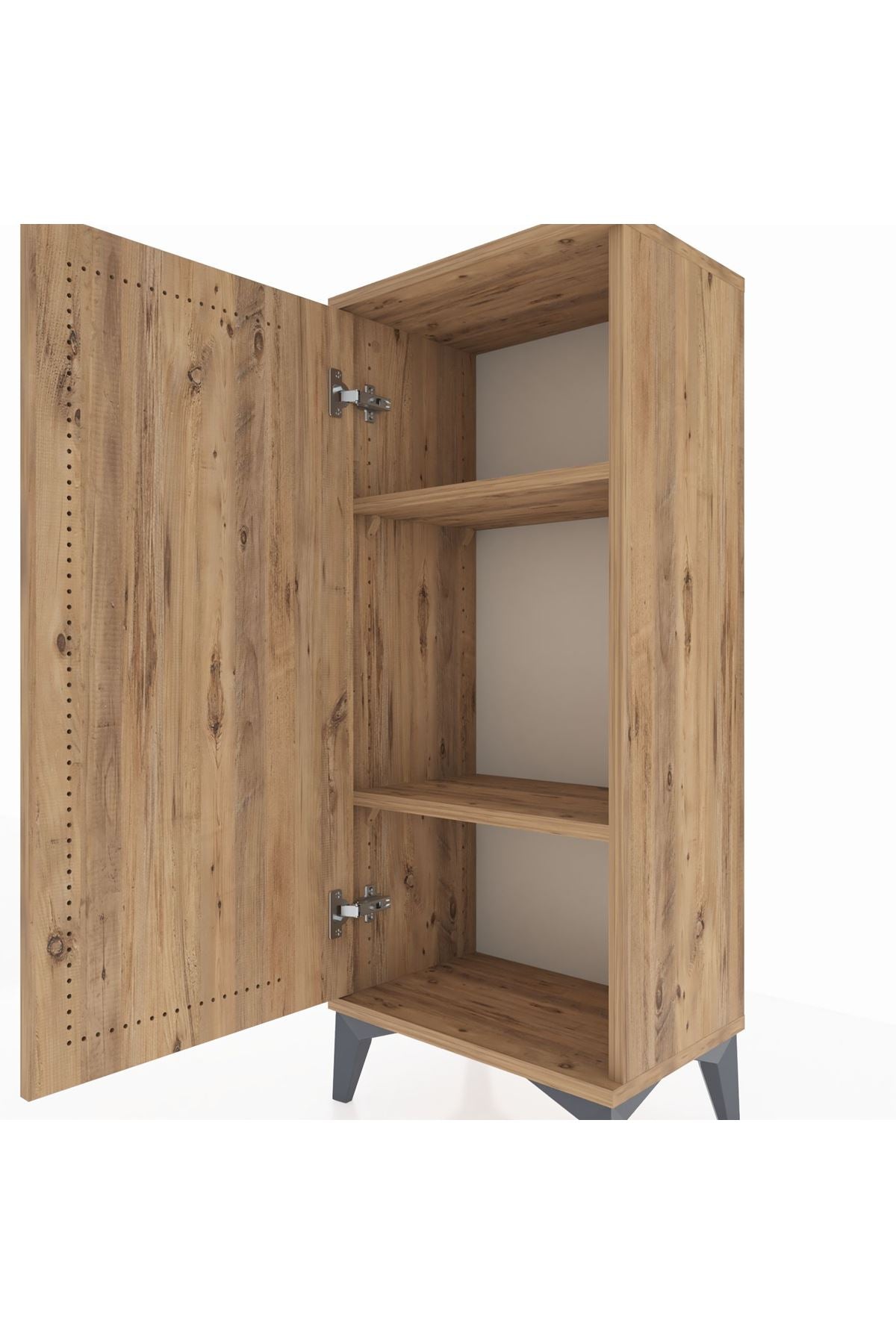 Arges Komodin 2 Raflı Tek Kapaklı 44x30x106 Çam-Çam