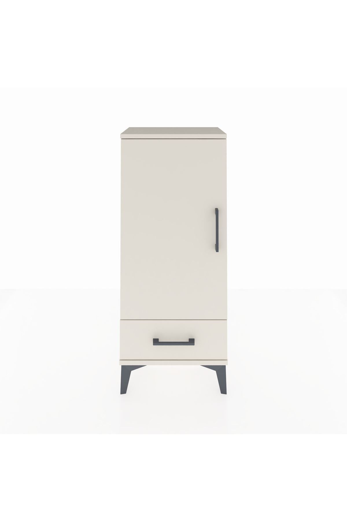 Arges Komodin 3 Raflı Tek Çekmeceli Tek Kapaklı 44x30x106 Aytaşı-Aytaşı