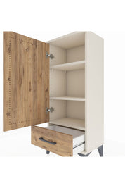 Arges Komodin 3 Raflı Tek Çekmeceli Tek Kapaklı 44x30x106 Aytaşı-Çam