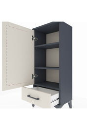 Arges Komodin 3 Raflı Tek Çekmeceli Tek Kapaklı 44x30x106 Antrasit-Aytaşı