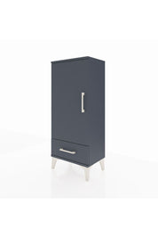 Arges Komodin 3 Raflı Tek Çekmeceli Tek Kapaklı 44x30x106 Antrasit-Antrasit