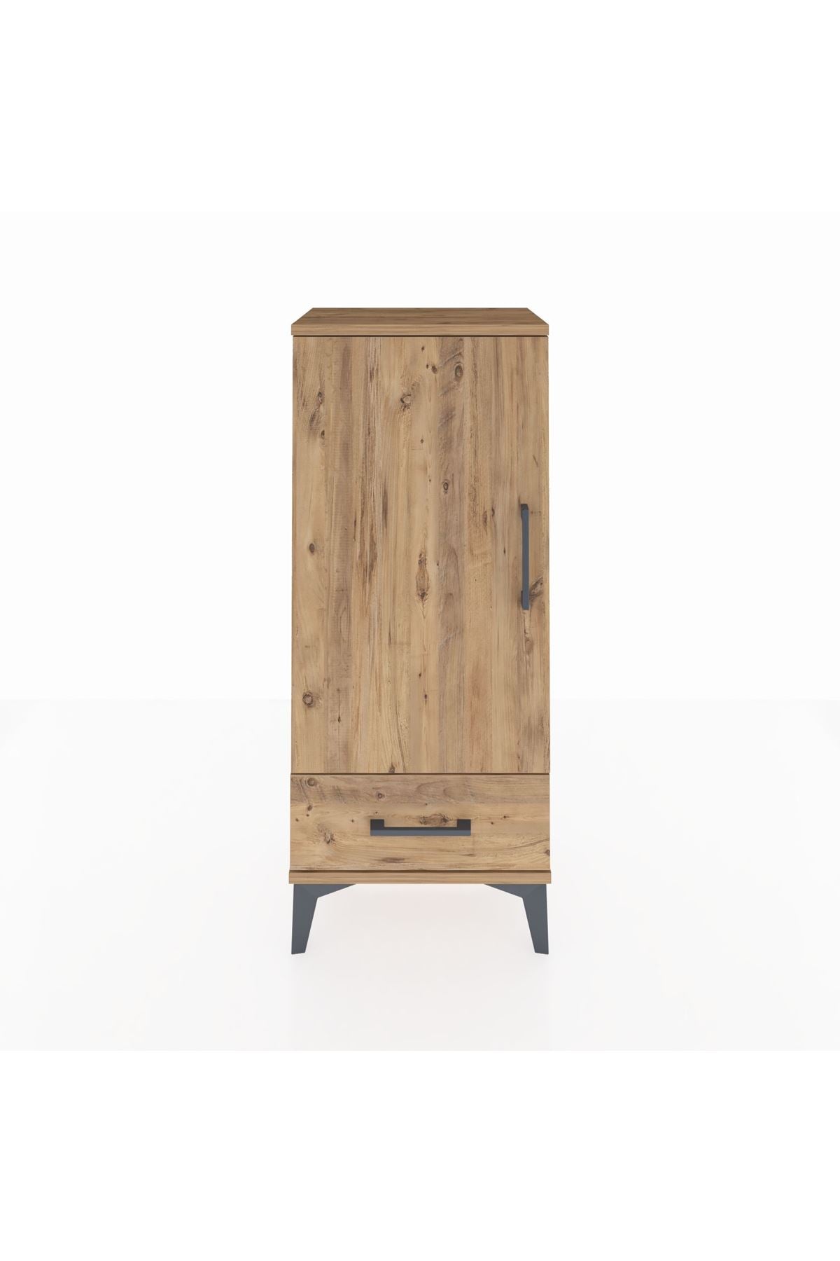 Arges Komodin 3 Raflı Tek Çekmeceli Tek Kapaklı 44x30x106 Çam-Çam