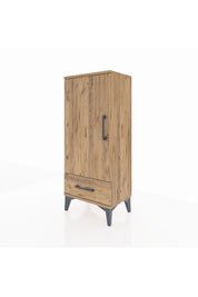 Arges Komodin 3 Raflı Tek Çekmeceli Tek Kapaklı 44x30x106 Çam-Çam