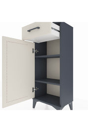 Arges Komodin 2 Raflı Tek Çekmeceli Tek Kapaklı 44x30x106 Antrasit-Aytaşı