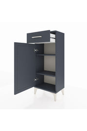 Arges Komodin 2 Raflı Tek Çekmeceli Tek Kapaklı 44x30x106 Antrasit-Antrasit