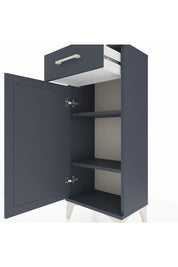 Arges Komodin 2 Raflı Tek Çekmeceli Tek Kapaklı 44x30x106 Antrasit-Antrasit