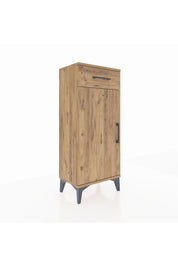 Arges Komodin 2 Raflı Tek Çekmeceli Tek Kapaklı 44x30x106 Çam-Çam