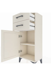 Arges Komodin Tek Raflı 2 Çekmeceli Tek Kapaklı 44x30x106 Aytaşı-Aytaşı