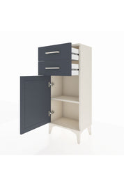 Arges Komodin Tek Raflı 2 Çekmeceli Tek Kapaklı 44x30x106 Aytaşı-Antrasit