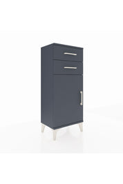 Arges Komodin Tek Raflı 2 Çekmeceli Tek Kapaklı 44x30x106 Antrasit-Antrasit