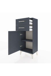 Arges Komodin Tek Raflı 2 Çekmeceli Tek Kapaklı 44x30x106 Antrasit-Antrasit