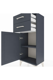 Arges Komodin Tek Raflı 2 Çekmeceli Tek Kapaklı 44x30x106 Antrasit-Antrasit