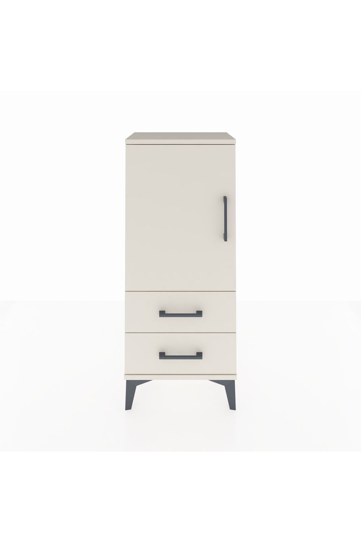 Arges Komodin 2 Raflı 2 Çekmeceli Tek Kapaklı 44x30x106 Aytaşı-Aytaşı