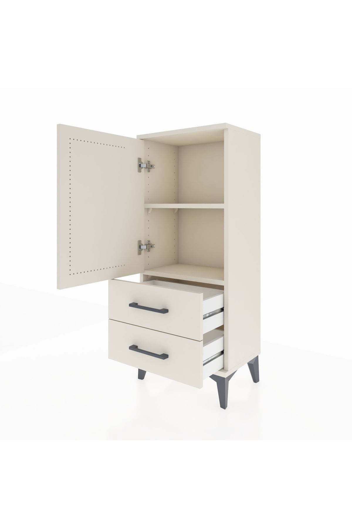 Arges Komodin 2 Raflı 2 Çekmeceli Tek Kapaklı 44x30x106 Aytaşı-Aytaşı