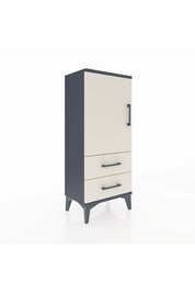 Arges Komodin 2 Raflı 2 Çekmeceli Tek Kapaklı 44x30x106 Antrasit-Aytaşı