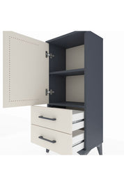 Arges Komodin 2 Raflı 2 Çekmeceli Tek Kapaklı 44x30x106 Antrasit-Aytaşı