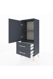 Arges Komodin 2 Raflı 2 Çekmeceli Tek Kapaklı 44x30x106 Antrasit-Antrasit