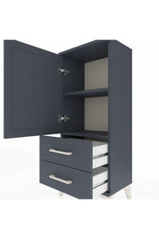 Arges Komodin 2 Raflı 2 Çekmeceli Tek Kapaklı 44x30x106 Antrasit-Antrasit