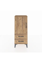 Arges Komodin 2 Raflı 2 Çekmeceli Tek Kapaklı 44x30x106 Çam-Çam