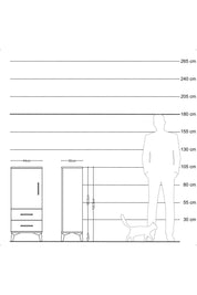 Arges Komodin 2 Raflı 2 Çekmeceli Tek Kapaklı 44x30x106 Çam-Çam