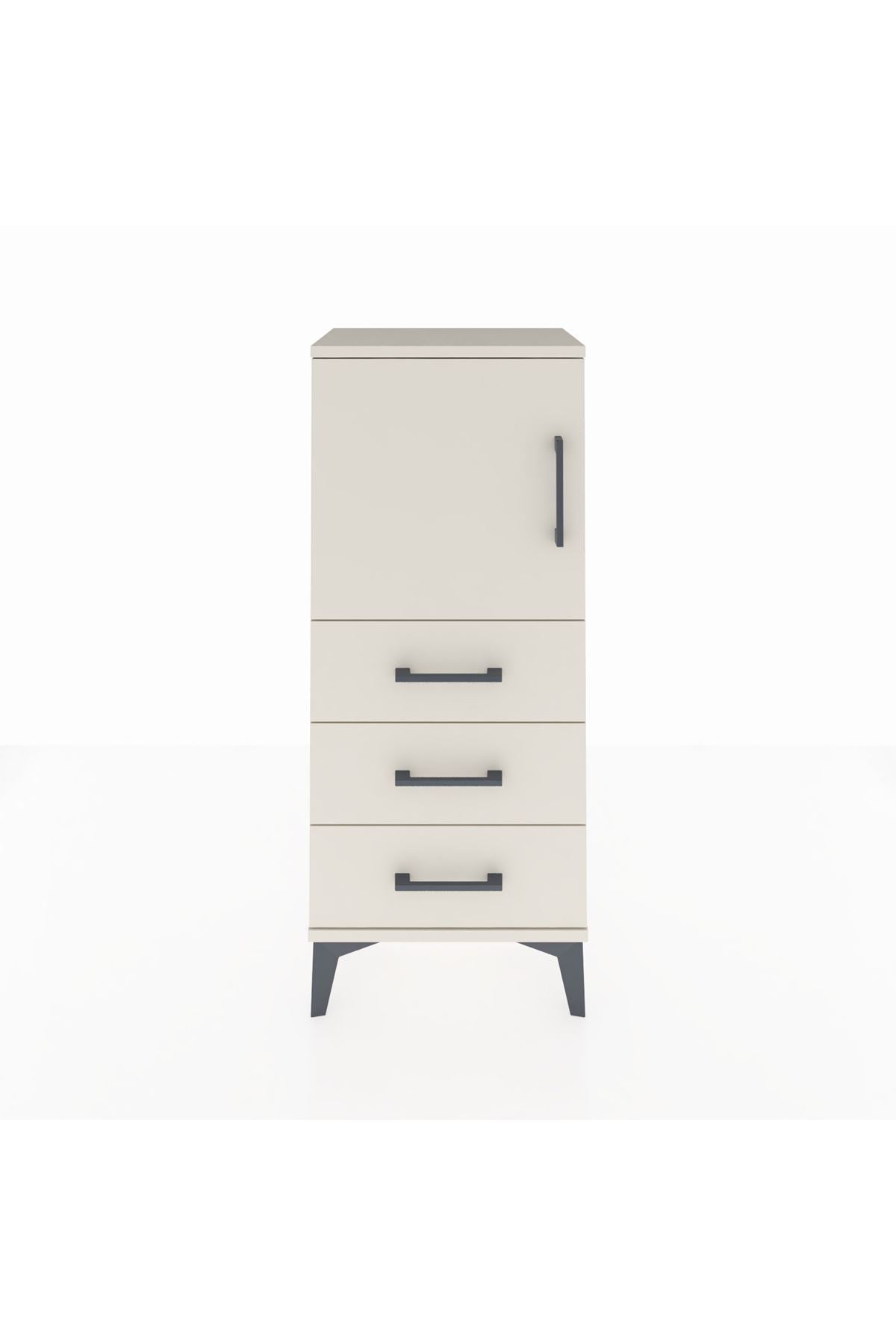 Arges Komodin 2 Raflı 3 Çekmeceli Tek Kapaklı 44x30x106 Aytaşı-Aytaşı