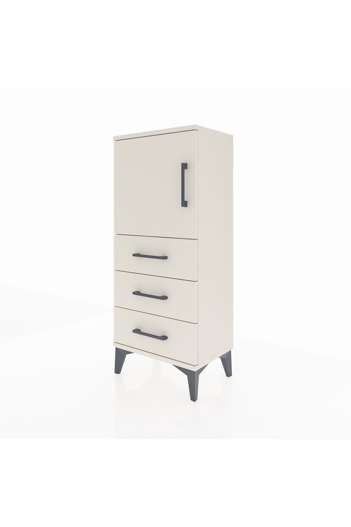 Arges Komodin 2 Raflı 3 Çekmeceli Tek Kapaklı 44x30x106 Aytaşı-Aytaşı