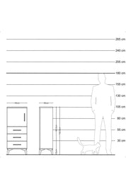 Arges Komodin 2 Raflı 3 Çekmeceli Tek Kapaklı 44x30x106 Aytaşı-Çam