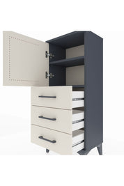 Arges Komodin 2 Raflı 3 Çekmeceli Tek Kapaklı 44x30x106 Antrasit-Aytaşı