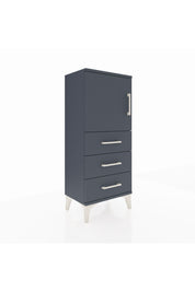 Arges Komodin 2 Raflı 3 Çekmeceli Tek Kapaklı 44x30x106 Antrasit-Antrasit
