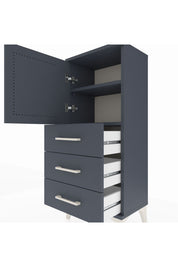 Arges Komodin 2 Raflı 3 Çekmeceli Tek Kapaklı 44x30x106 Antrasit-Antrasit