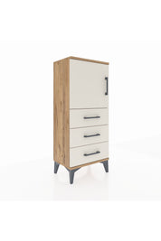 Arges Komodin 2 Raflı 3 Çekmeceli Tek Kapaklı 44x30x106 Çam-Aytaşı