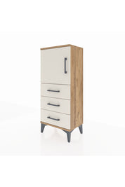 Arges Komodin 2 Raflı 3 Çekmeceli Tek Kapaklı 44x30x106 Çam-Aytaşı