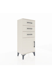 Arges Komodin Tek Raflı 3 Çekmeceli Tek Kapaklı 44x30x106 Aytaşı-Aytaşı