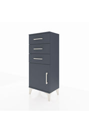 Arges Komodin Tek Raflı 3 Çekmeceli Tek Kapaklı 44x30x106 Antrasit-Antrasit