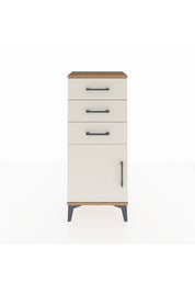 Arges Komodin Tek Raflı 3 Çekmeceli Tek Kapaklı 44x30x106 Çam-Aytaşı