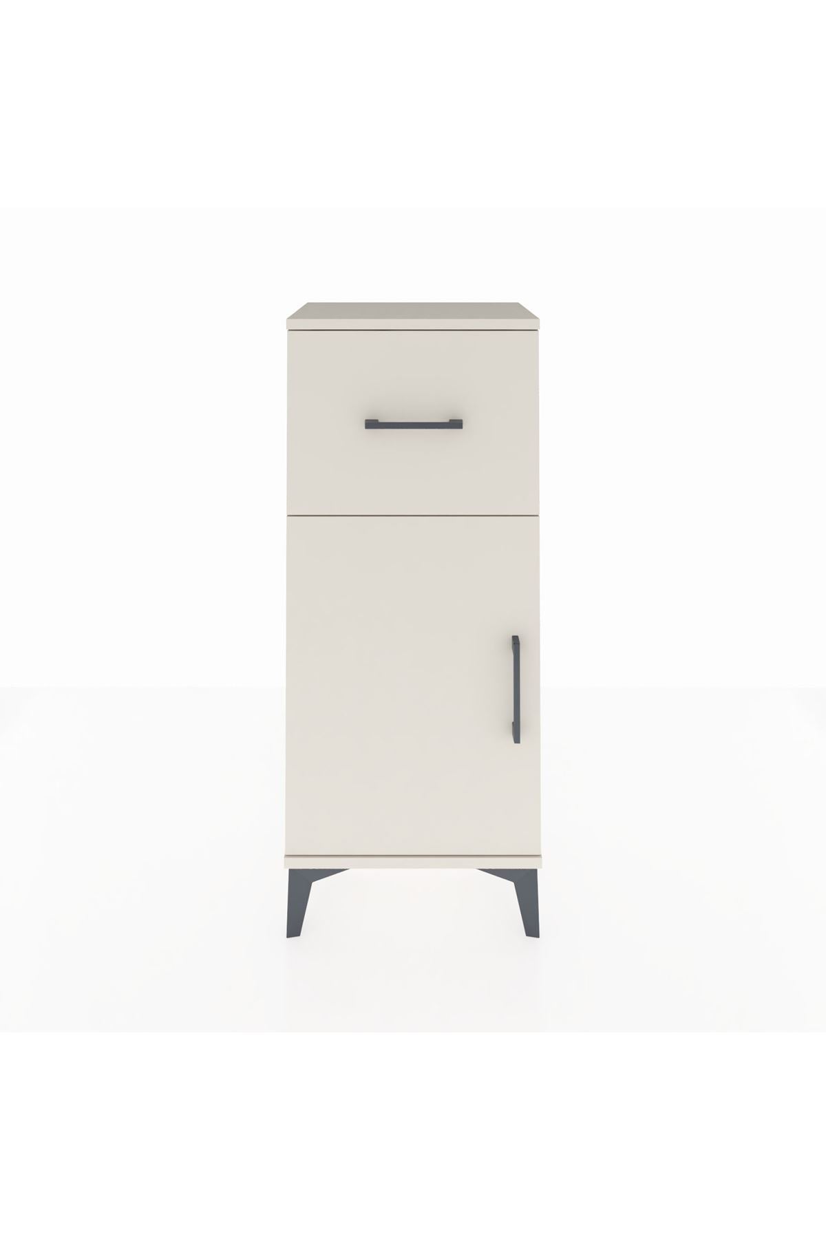 Arges Komodin Tek Raflı Tek Çekmeceli Tek Kapaklı 44x30x106 Aytaşı-Aytaşı