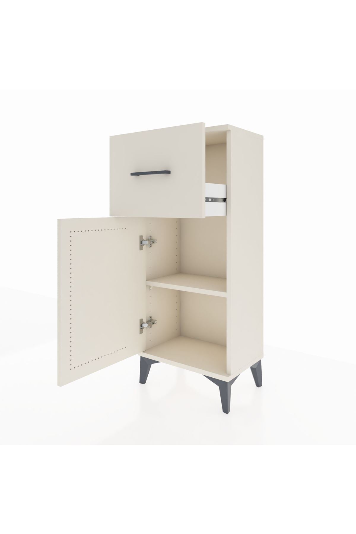 Arges Komodin Tek Raflı Tek Çekmeceli Tek Kapaklı 44x30x106 Aytaşı-Aytaşı