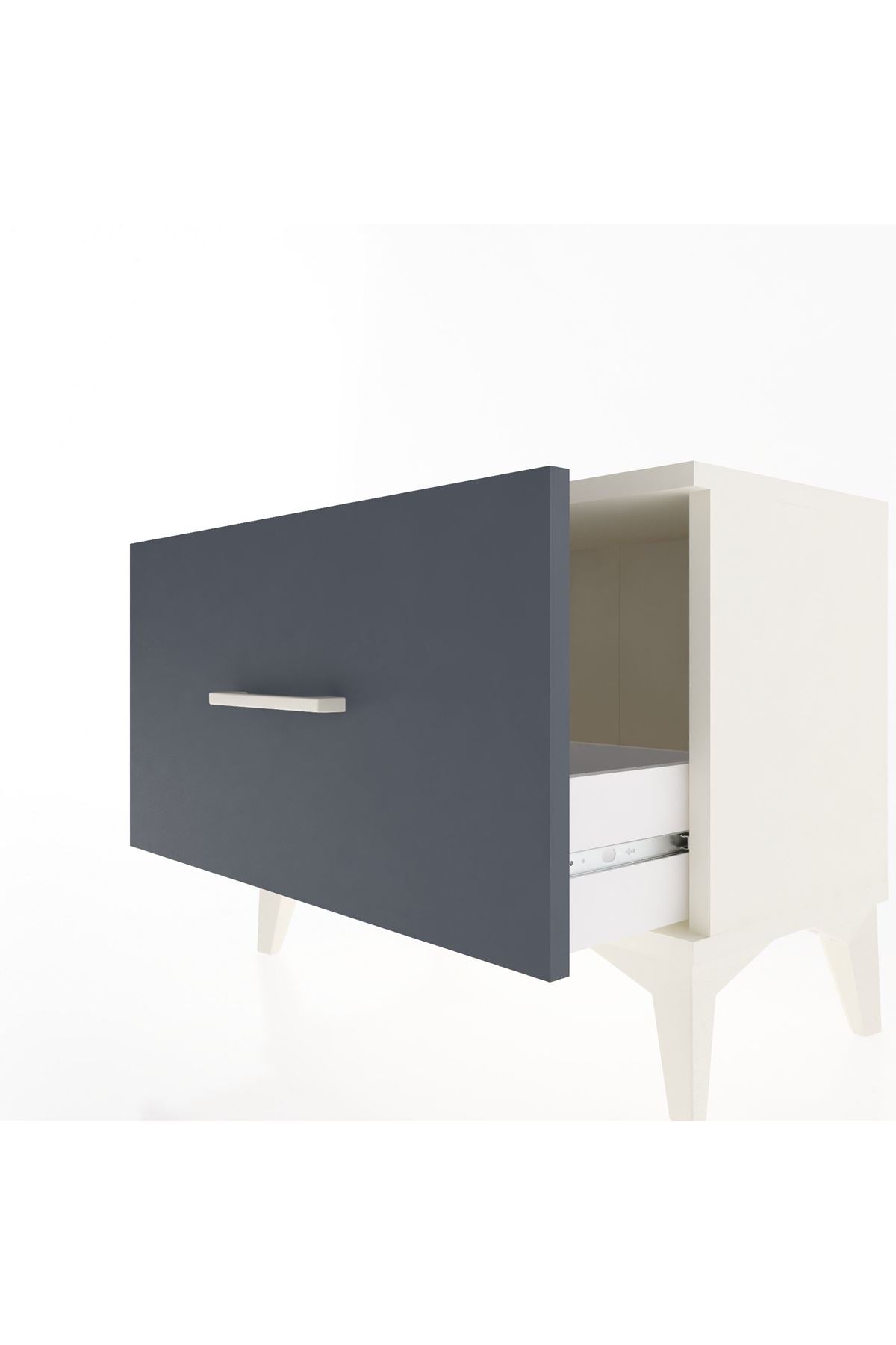 Arges Komodin Tek Çekmeceli 60x30x48 Aytaşı-Antrasit