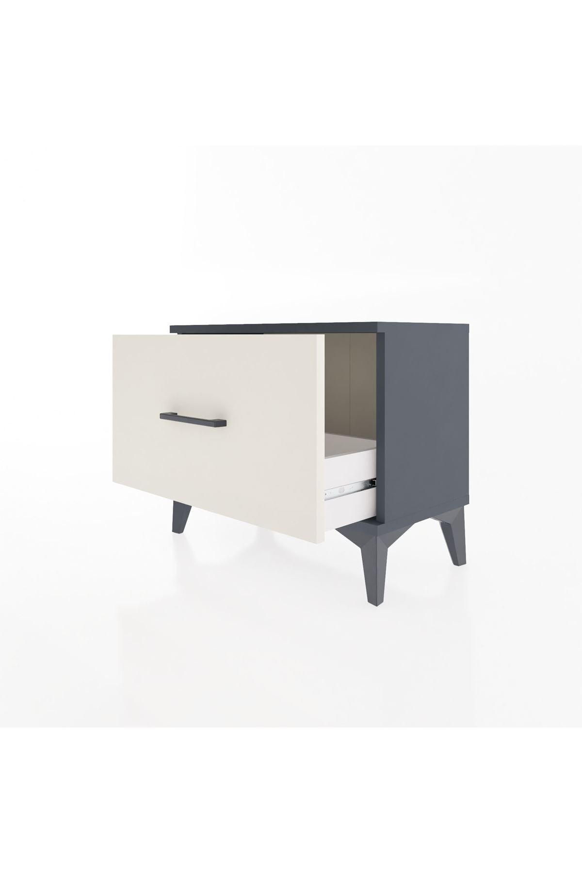 Arges Komodin Tek Çekmeceli 60x30x48 Antrasit-Aytaşı