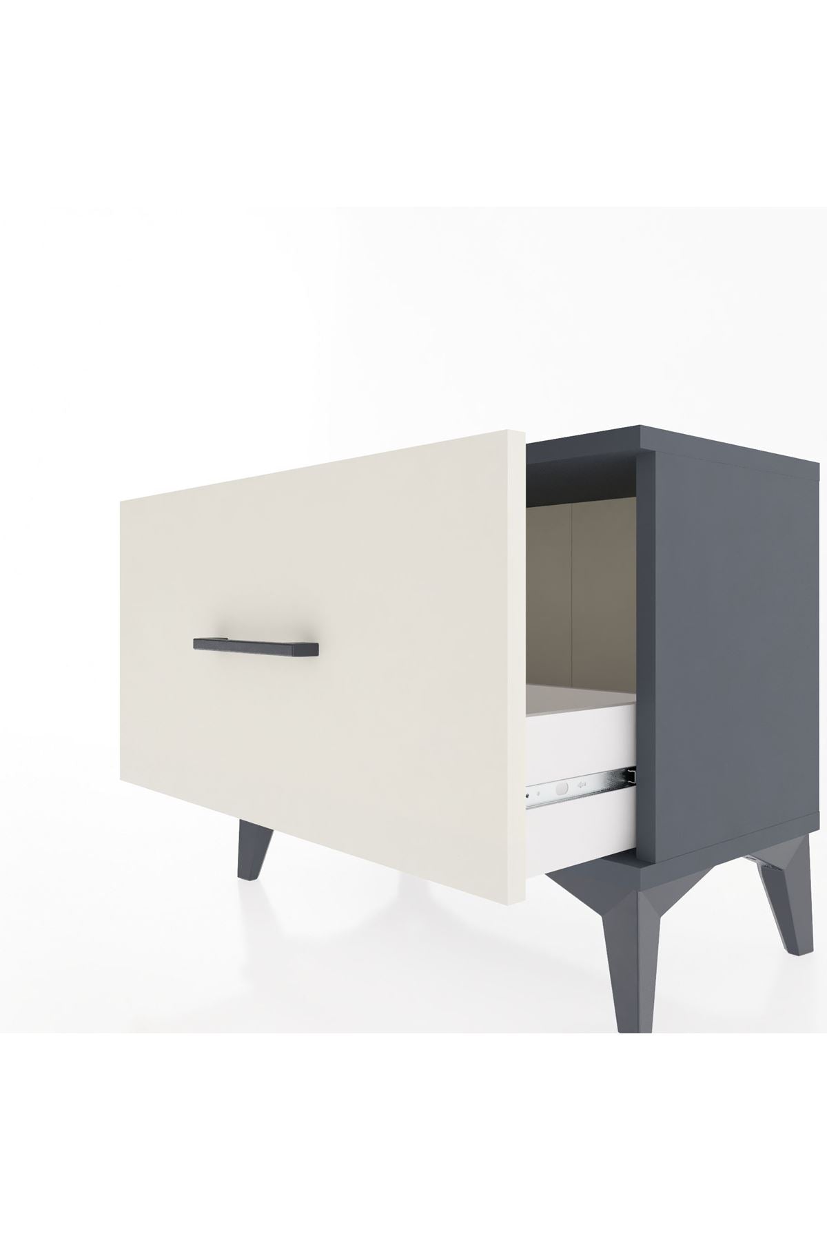 Arges Komodin Tek Çekmeceli 60x30x48 Antrasit-Aytaşı