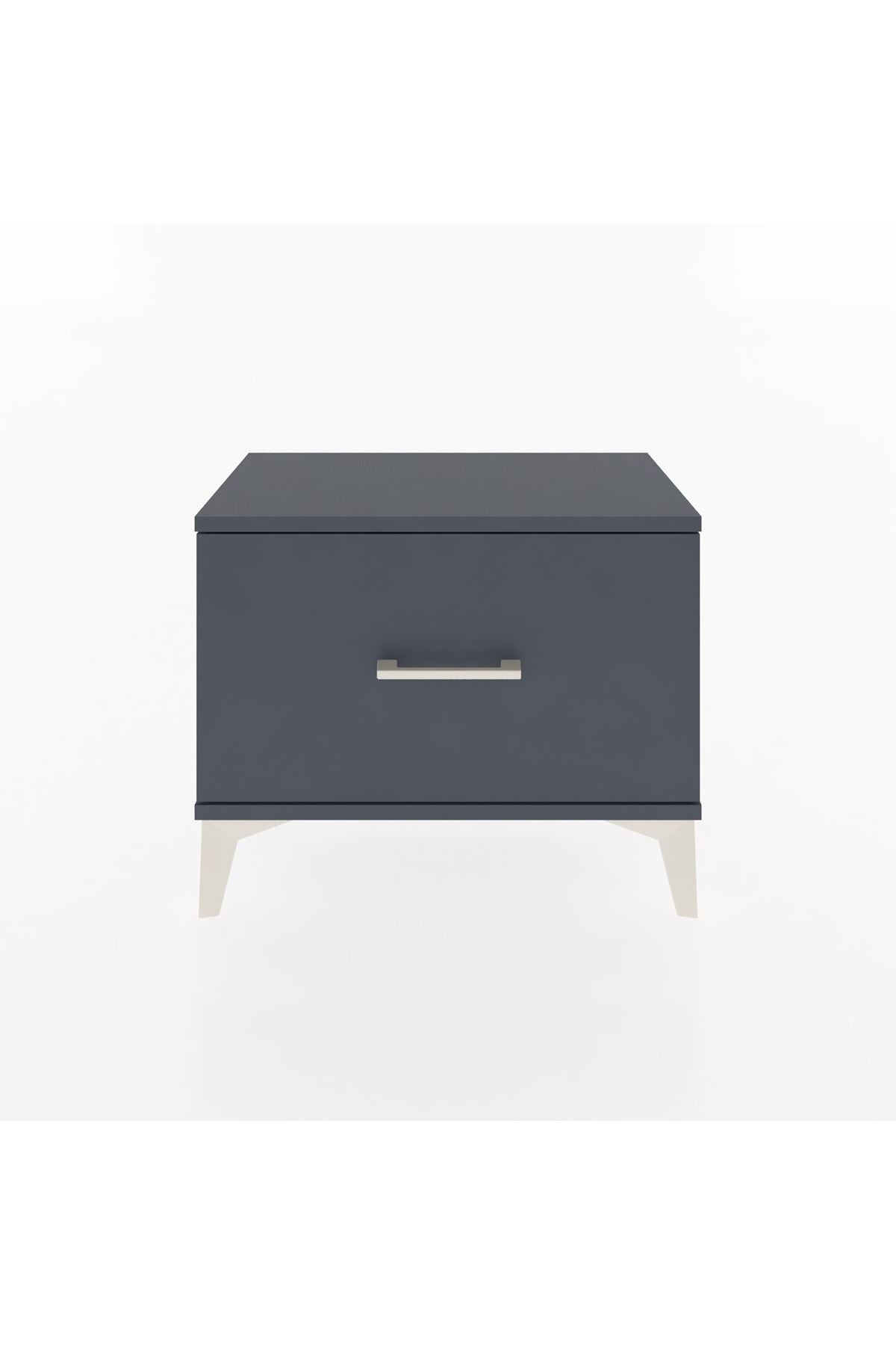 Arges Komodin Tek Çekmeceli 60x30x48 Antrasit-Antrasit