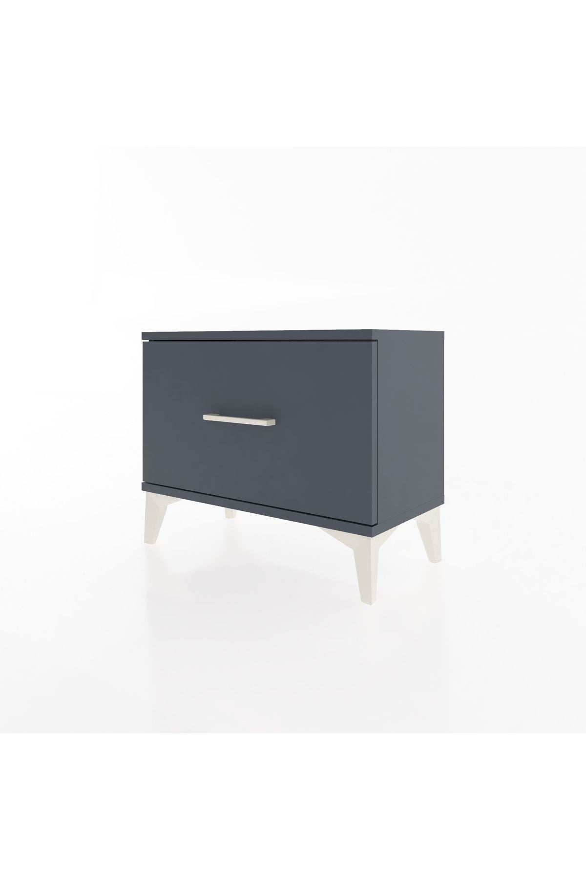 Arges Komodin Tek Çekmeceli 60x30x48 Antrasit-Antrasit