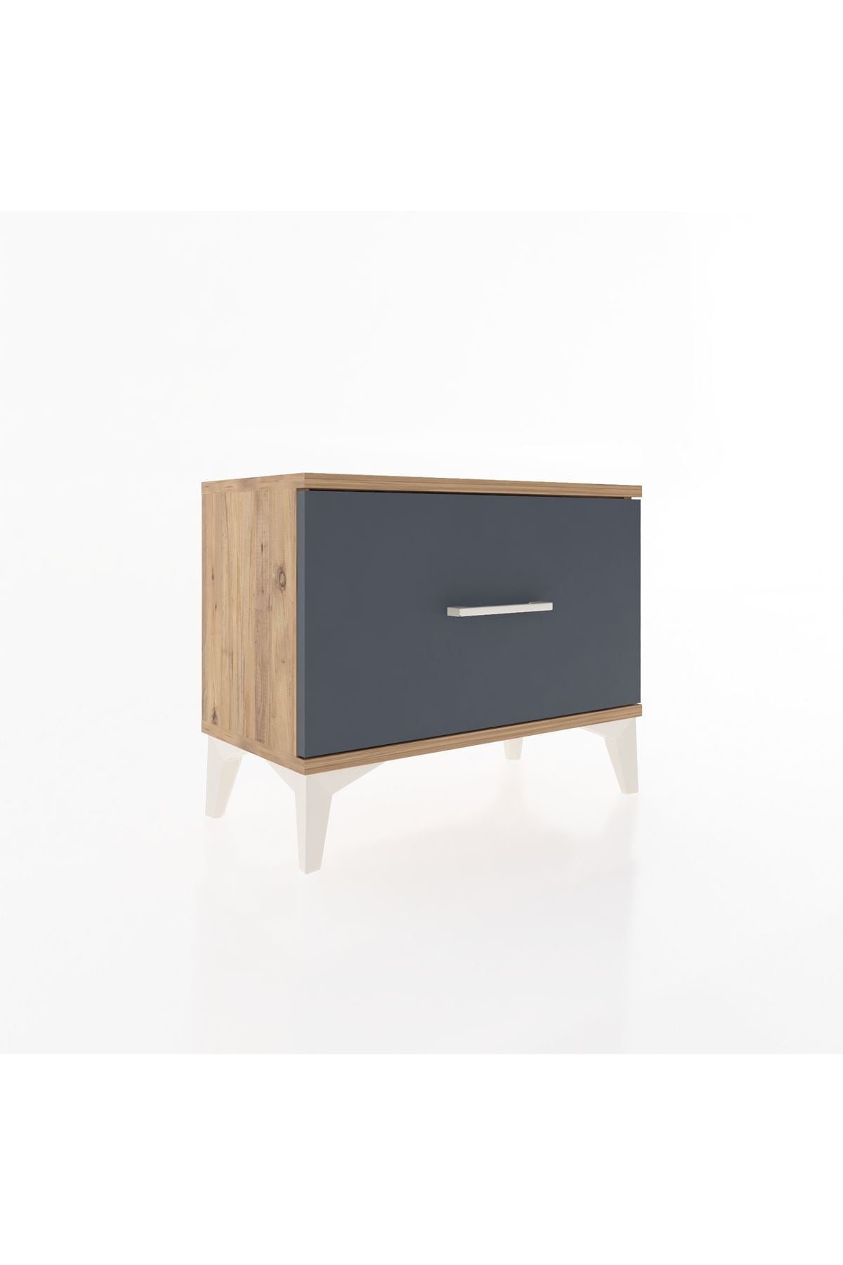 Arges Komodin Tek Çekmeceli 60x30x48 Çam-Antrasit