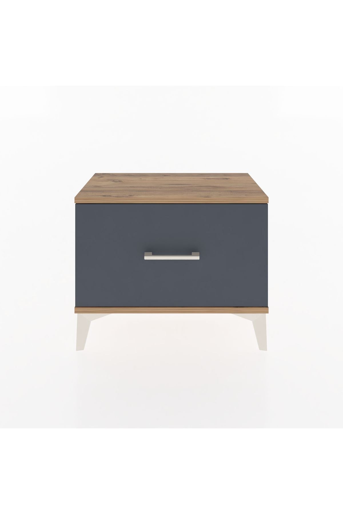 Arges Komodin Tek Çekmeceli 60x30x48 Çam-Antrasit